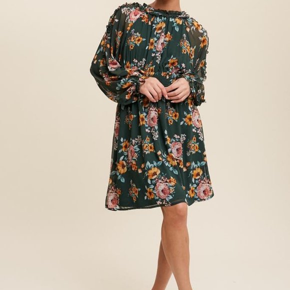 Amapola Floral Ruffled Chiffon Dress - Picture 10 of 11